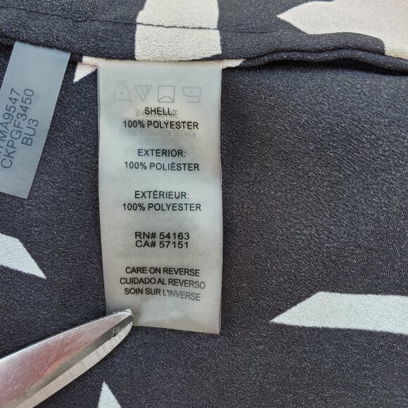 Calvin Klein Geometric Pattern Button Down Tab Sleeve Size L - Picture 12 of 15